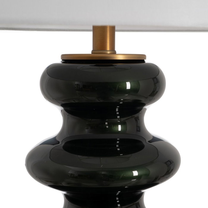 BigBuy Home Lampe de bureau Blanc Noir Doré Verre