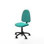Chaise Algarra Contact permament de base Cuir écologique Turquoise Structure polyamide noire Sans accoudoirs Sans appui-tête Roulettes en nylon 50 mm
