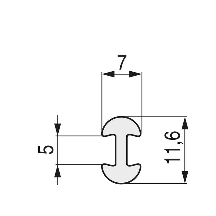 Q&Q Perfil Tapagrapa 12 x 7 mm, 130 mètres, couleur beige