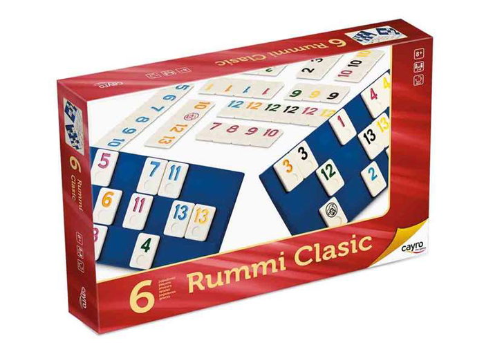 Cayro Jeu Rummikub Classique pour 6 Joueurs - Version multilingue (Espagnol, Anglais, Français) - Dimensions 35 x 26 x 6 cm - Jeu de Société en Plastique