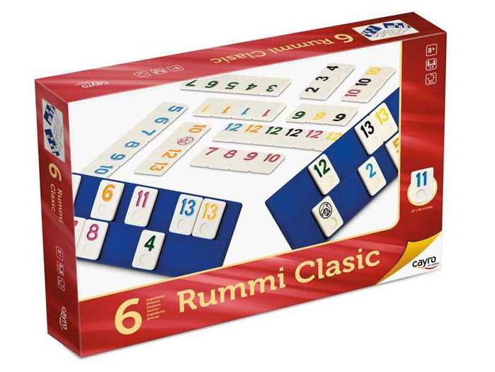 Cayro Jeu Rummikub Classique pour 6 Joueurs - Version multilingue (Espagnol, Anglais, Français) - Dimensions 35 x 26 x 6 cm - Jeu de Société en Plastique