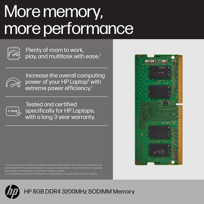 HP - Module mémoire SODIMM DDR4 16 Go 3200 MHz pour ordinateur portable