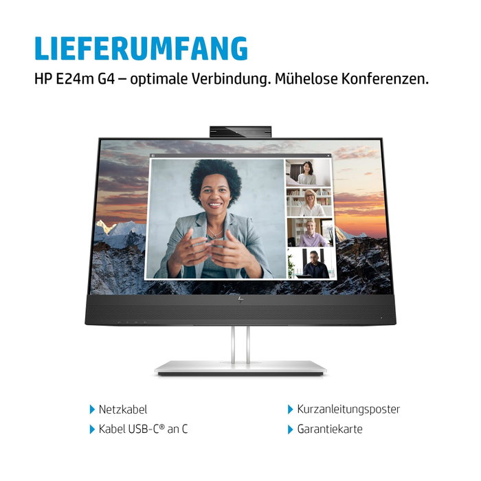 HP E24m G4 Écran de conférence USB-C FHD 23,8 pouces Noir