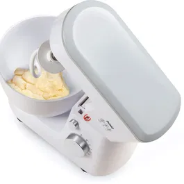 Domo Robot Pâtissier DO9241KR - 600 W, Moteur Puissant, 6 Vitesses, Bol 4 L, Mouvement Planétaire, Blanc - Pour Pâte, Crèmes et Préparations Maison