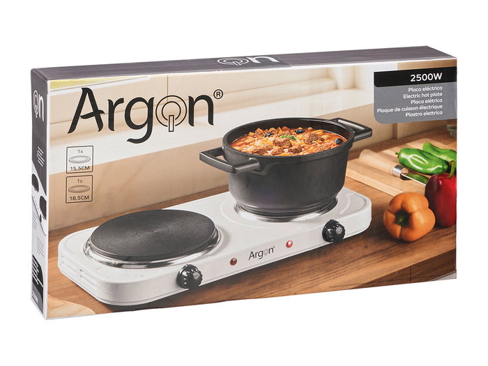 ARGON Réchaud électrique double blanc 2500W