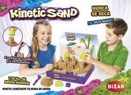 Kinetic Sand - Set de Sable Magique Kinetic Sand pour Construire Son Royaume - 1,36 kg de Sable avec 6 Moules de Châteaux et 2 Outils - Âge Recommandé : +3 Ans