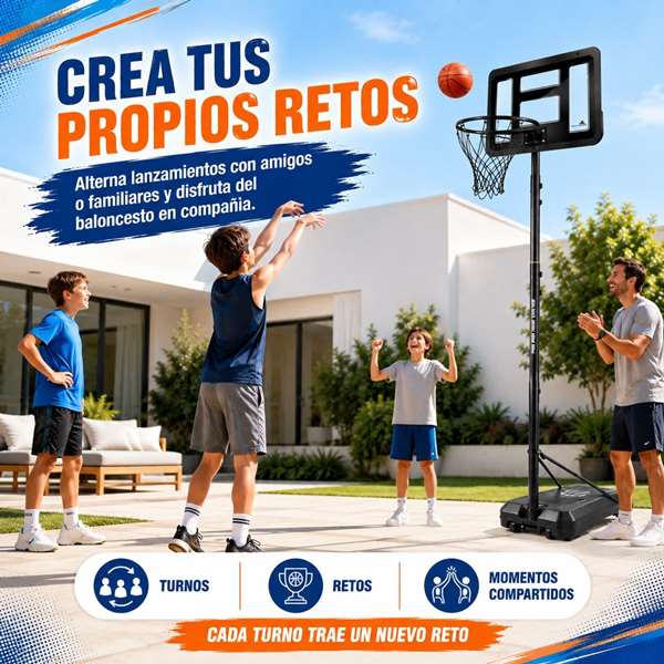 JugaToys Panier de basketball avec pied, ballon gonflable et gonfleur 76x306x72cm