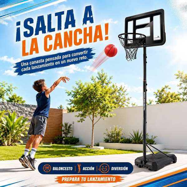 JugaToys Panier de basketball avec pied, ballon gonflable et gonfleur 76x306x72cm