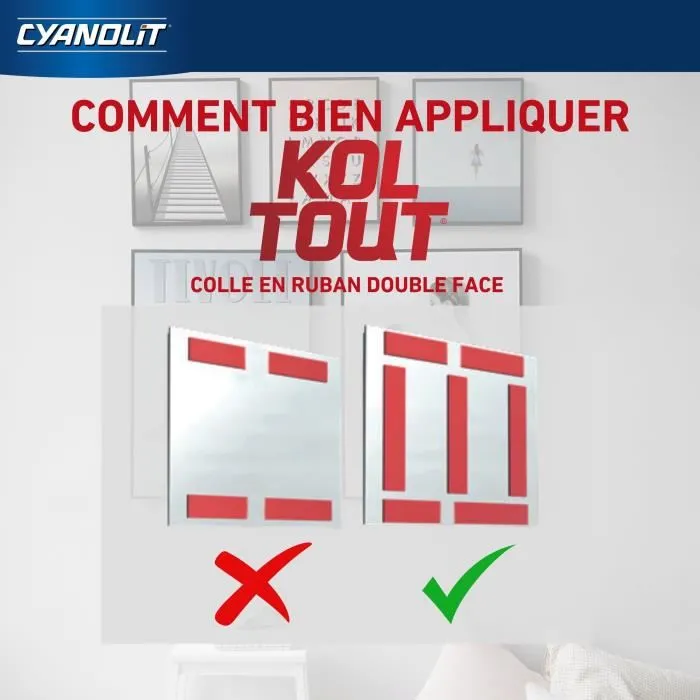 Cyanolit Koltout Ruban XL - Ruban adhésif double face haute adhésion, 7.5 m x 19 mm - Fixation extrême jusqu'à 720 kg - Intérieur et extérieur - Transparent et résistant