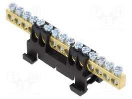 SEZ DK Barrette de jonction d'alimentation pour rail DIN, 15 connexions, noir