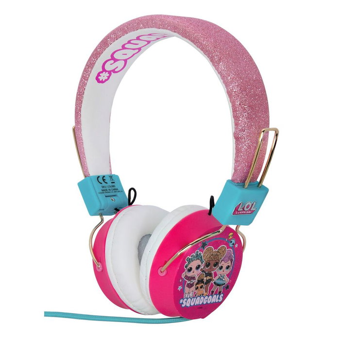 OTL TECHNOLOGIES Casque audio pour adolescentes L.O.L. Surprise avec design Queen Bee, CosmicQueen, Miss Punk, diadème ajustable à paillettes roses et connecteur 3.5 mm