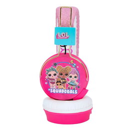 OTL TECHNOLOGIES Casque audio pour adolescentes L.O.L. Surprise avec design Queen Bee, CosmicQueen, Miss Punk, diadème ajustable à paillettes roses et connecteur 3.5 mm