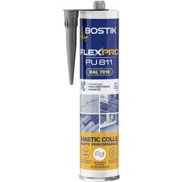 Bostik Flexpro PU811 - Mastic-colle polyuréthane haute performance anthracite RAL7016 - Intérieur et extérieur - 300 ml