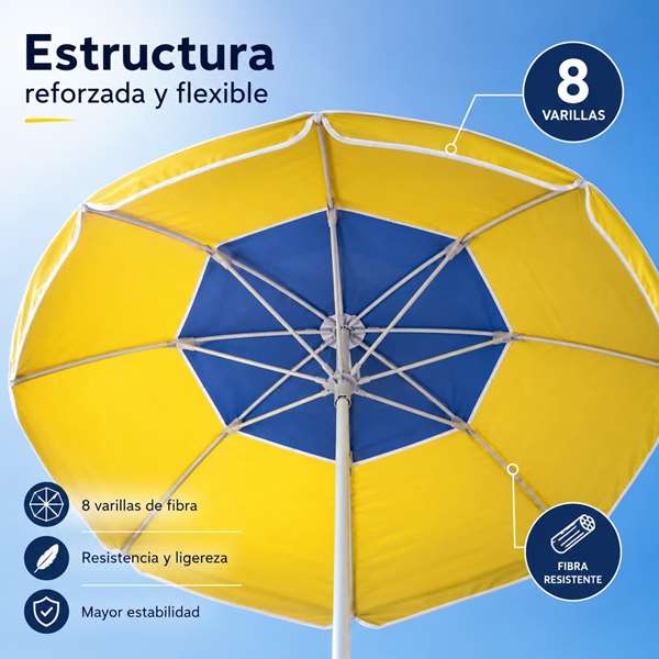 JugaToys Sombrille Jaune en Aluminium 200 cm