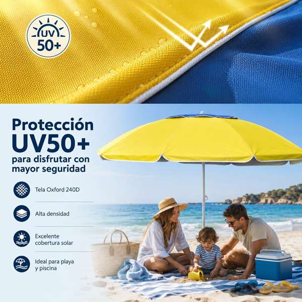 JugaToys Sombrille Jaune en Aluminium 200 cm