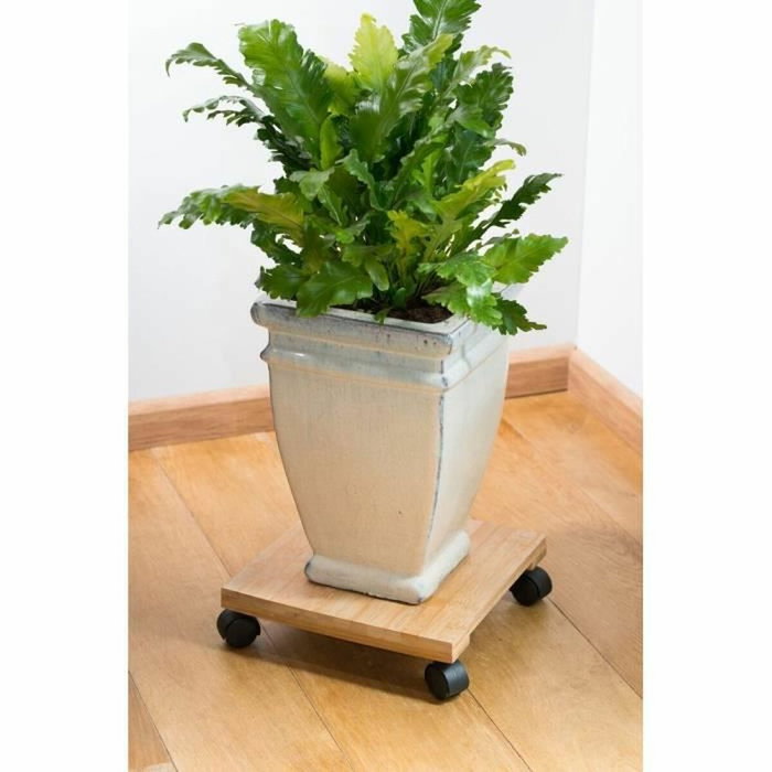 Nature Tablette à roulettes pour plantes - Bambou composite - 310 x 350 x 80 mm Nature Tablette à roulettes pour plantes - Bambou composite - 310 x 350 x 80 mm