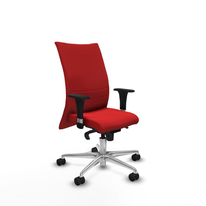 Piqueras Y Crespo Silla Albacete rouge avec mécanisme Sincro et bras 1D Piqueras Y Crespo Silla Albacete rouge avec mécanisme Sincro et bras 1D