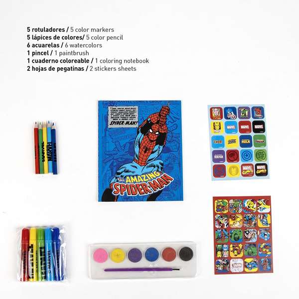 Cerdà Sac à dos à colorier Avengers, 22 x 23 x 7 cm, couleur rose, pour enfants à partir de 3 ans