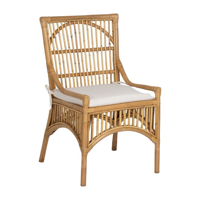 Chaise de Salle à Manger Blanc Naturel Tissu Synthétique