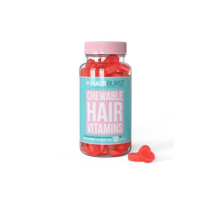 Hairburst Vitamines à Croquer en Forme de Cœur pour Cheveux - Boîte 1 Mois - Biotine, Zinc, Sélénium pour la Santé et la Croissance du Cheveu Hairburst Vitamines à Croquer en Forme de Cœur pour Cheveux - Boîte 1 Mois - Biotine, Zinc, Sélénium pour la Santé et la Croissance du Cheveu