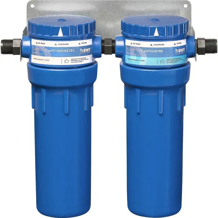 BWT Station antitartre Pilodiphos PAP 4-en-1 - Filtration, protection antitartre, anticorrosion, antibactérienne - Débit 1800 L/h - Bypass intégré BWT Station antitartre Pilodiphos PAP 4-en-1 - Filtration, protection antitartre, anticorrosion, antibactérienne - Débit 1800 L/h - Bypass intégré