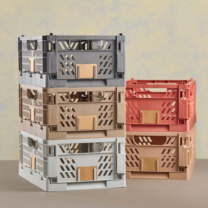 Day Boîte de rangement pliable 2 pièces 50 x 33 x 25 cm couleur sable 27,6 L capacité 45 kg