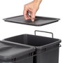 Emuca Recycle Poubelle de recyclage 2 x 35 litres, Gris anthracite
