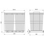 Emuca Recycle Poubelle de recyclage 2 x 35 litres, Gris anthracite