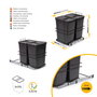 Emuca Recycle Poubelle de recyclage 2 x 35 litres, Gris anthracite