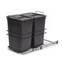 Emuca Recycle Poubelle de recyclage 2 x 35 litres, Gris anthracite