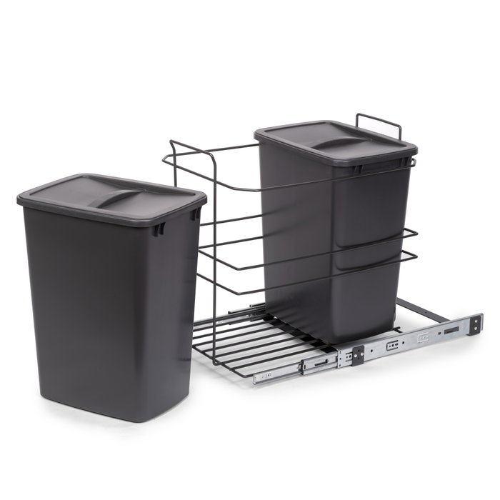Emuca Recycle Poubelle de recyclage 2 x 35 litres, Gris anthracite Emuca Recycle Poubelle de recyclage 2 x 35 litres, Gris anthracite
