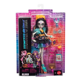 MATTEL Monster High Skelita Calaveras - Poupée Articulée avec 7 Accessoires et son Chien Xolo, pour Enfant de 4 Ans et Plus