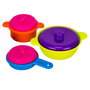 Tachan - Set de casseroles et poêles de cuisine jouet en plastique, 3 pièces, pour enfant à partir de 3 ans
