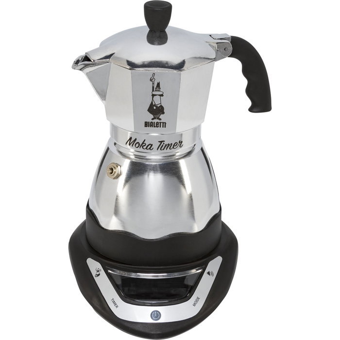 Bialetti MOKA TIMER - Cafetière italienne électrique 3 tasses - 120 ml - Inox