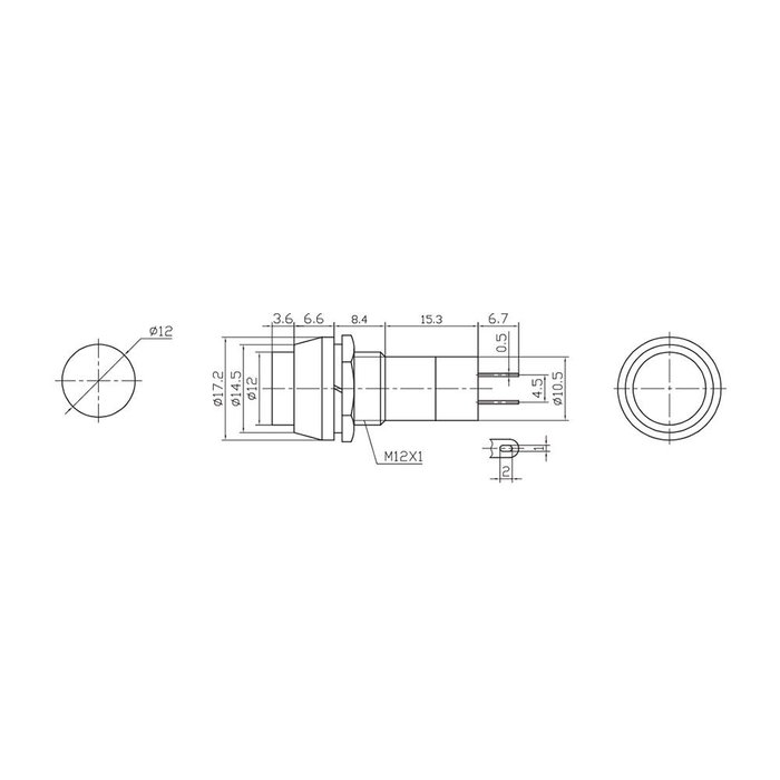 Edm Interrupteur unipolaire à base ronde 1A 250V couleurs assorties Edm Interrupteur unipolaire à base ronde 1A 250V couleurs assorties