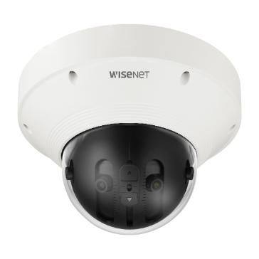 Hanwha Caméra de surveillance extérieure réseau panoramique 4 capteurs 2MP H.265 Wisenet P, vision 180°, PoE+, IP66
