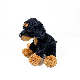 Deqube Peluche Rottweiler Assis 12 Cm en Peluche avec Licence Bocalan - Jouet pour Enfants