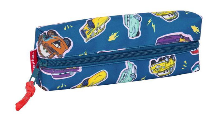 Safta Portatout Rectangulaire avec Élastique 22 cm Cars Racing - Boîte de Rangement Enfant 22 x 4 x 7 cm, à Partir de 3 Ans