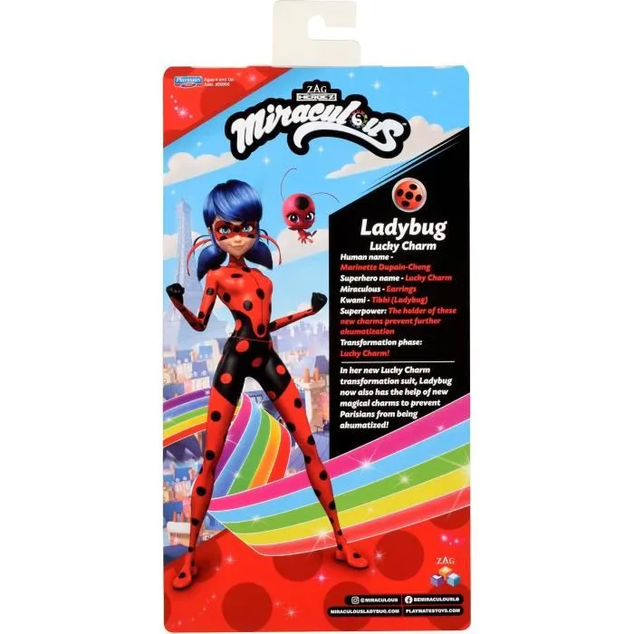 Bandai Poupée Miraculous Ladybug 26 cm - Ladybug Lucky Charm - Poupée articulée à 11 points