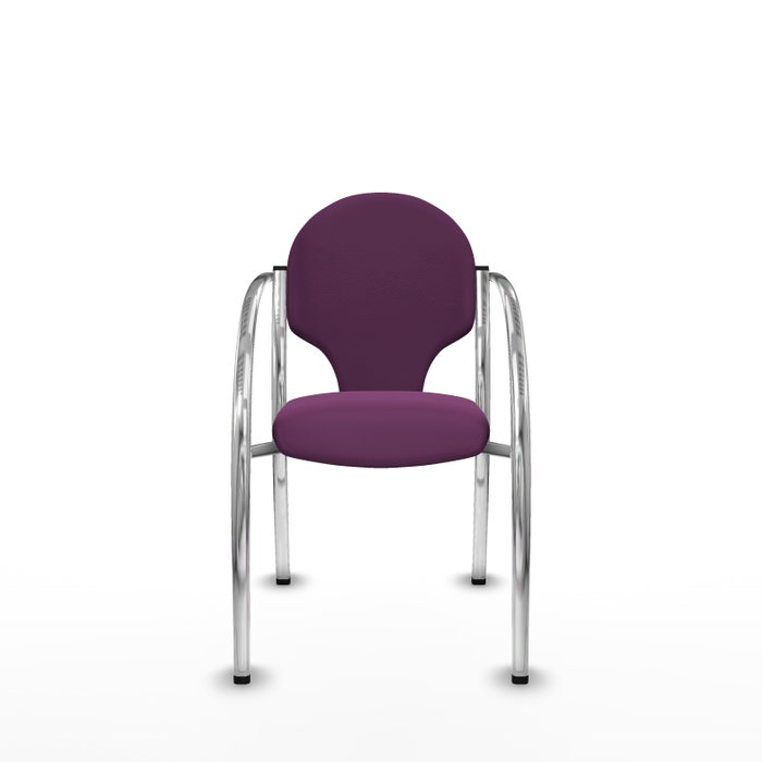 Piqueras Y Crespo Chaise Hellín, Similicuir Morado, Bras Fixes, Sans Roues