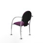 Piqueras Y Crespo Chaise Hellín, Similicuir Morado, Bras Fixes, Sans Roues
