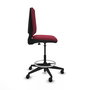 Tabouret Taburete Elche Contact permament de base Tissu Bordeaux Base pyramidale noire Sans accoudoirs Sans appui-tête Roulettes 65mm nylon