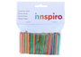 Innspiro Bâtonnets en bois mix de 6 couleurs 49x2x2mm, 500 unités