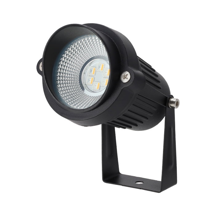 Projecteur LED de jardin RGBW 5W avec piquet, finition noire