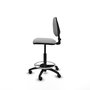Tabouret Taburete Isso Contact permament de base Tissu Gris clair Structure polyamide noire Sans accoudoirs Sans appui-tête Roulettes en nylon 50 mm