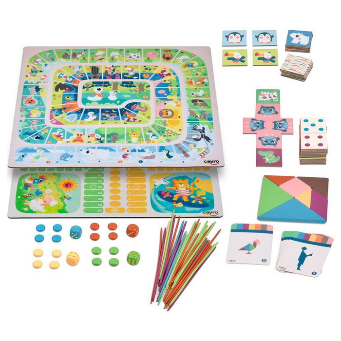 Cayro My First 6 - Coffret de 6 jeux classiques (Tangram, Mikado, Parchís, Oca, Domino et Memory)
