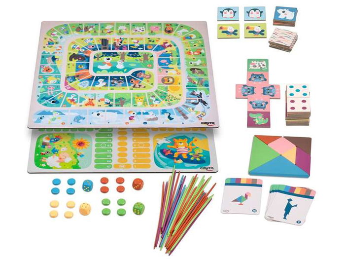 Cayro My first 6 - Mes 6 premiers jeux - Tangram, Mikado, Parchís, Oca, Domino et Memory - Jeu de société éducatif pour enfants à partir de 4 ans