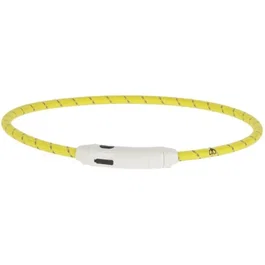 Kerbl Collier LED Jaune Maxi Safe 65 cm pour Chien - Colliers de Sécurité avec 2 Vitesses Clignotement, Éclairage Permanent et Recharge USB