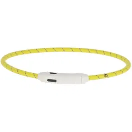 Kerbl Collier LED Jaune Maxi Safe 65 cm pour Chien - Colliers de Sécurité avec 2 Vitesses Clignotement, Éclairage Permanent et Recharge USB