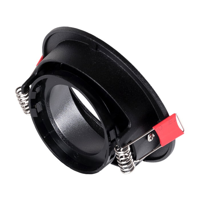 LUM-YC396A16 Downlight Rond GU10 Sans Douille/Ampoule Noir - Anneau Encastré pour LED, Maison, Bureau